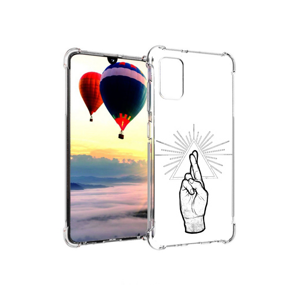 Чехол MyPads Tocco для Samsung Galaxy A41 черно белая рука (PT147427.483.681)
