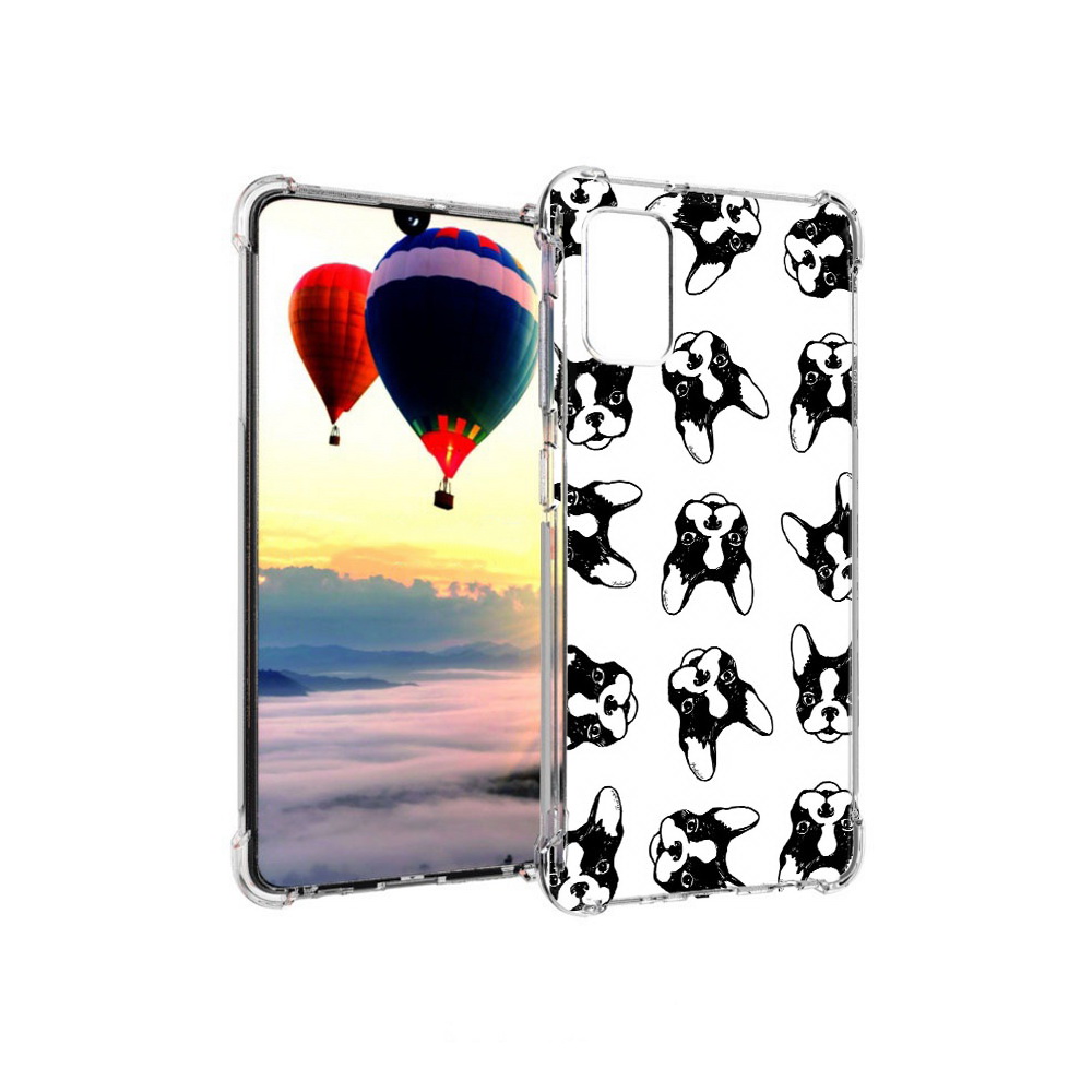 

Чехол MyPads Tocco для Samsung Galaxy A41 черно белые собачки (PT147427.483.683), Прозрачный, Tocco