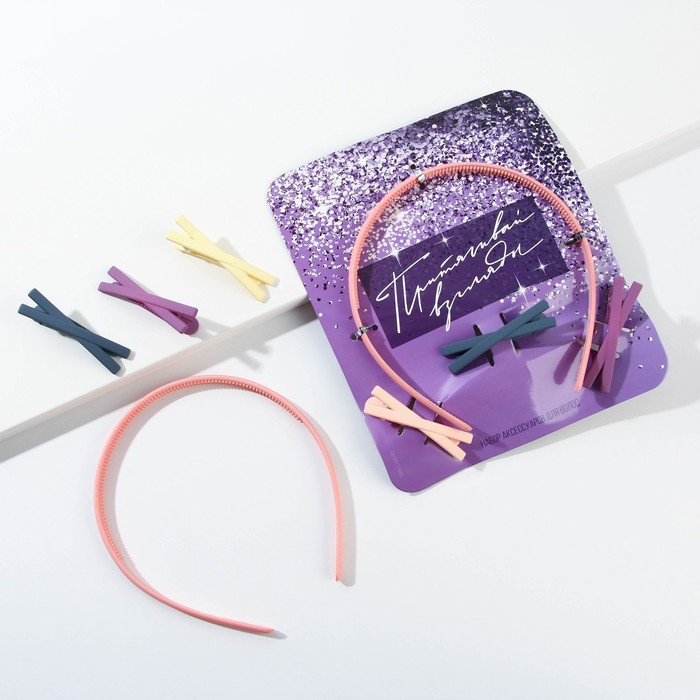 Набор аксессуаров для волос ободок + 3 заколки 