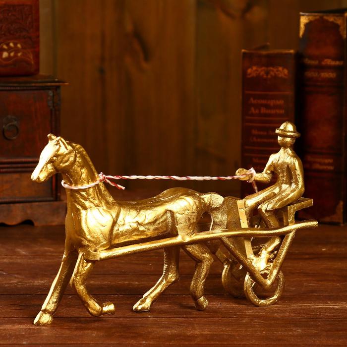 

Сувенир "Извозчик" алюминий 30,5х6,4х19 см (латунное покрытие), 5087677