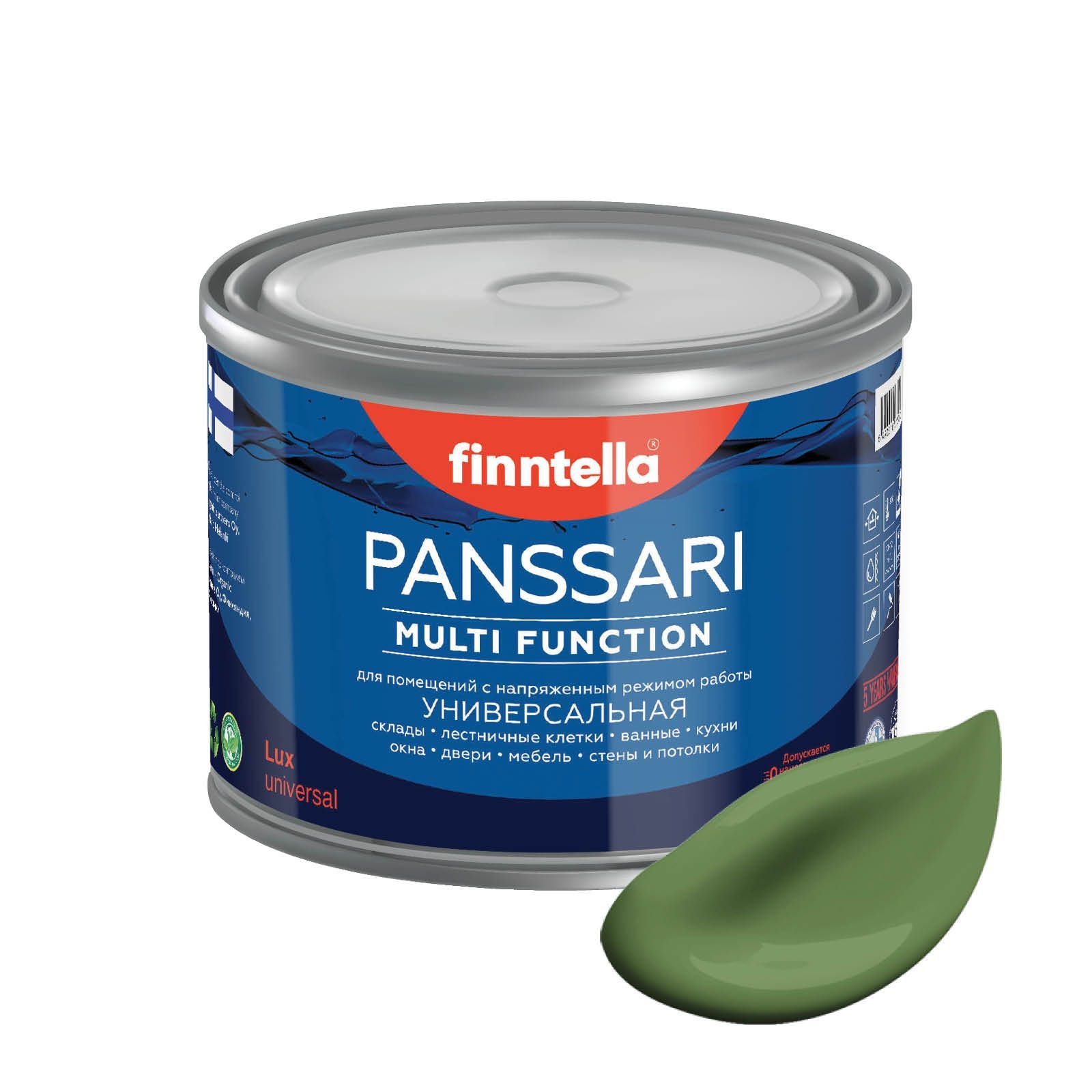 

Краска PANSSARI, VIHREA зеленый, 0,45л, PANSSARI. Грунт-эмаль для всех типов поверхностей. Защитная. Эмаль универсальная. Быстросохнущая.
