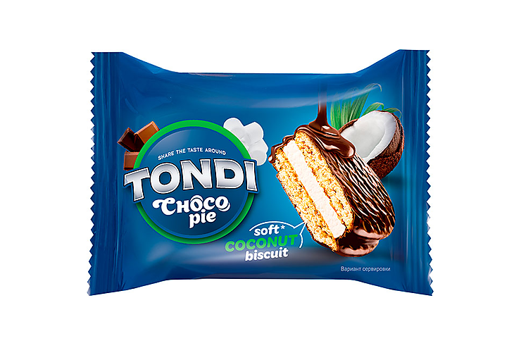 Tondi, choco Pie кокосовый, 30 г (упаковка 70 шт.)