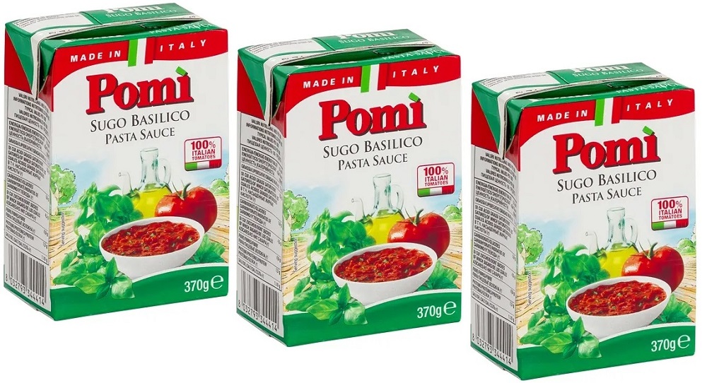 Соус томатный Pomi с базиликом, для пасты, 3 шт х 370 г