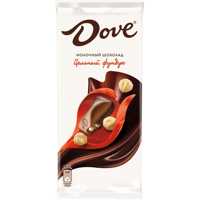Шоколад Dove молочный шоколад цельный фундук, 90 г, (2шт.)