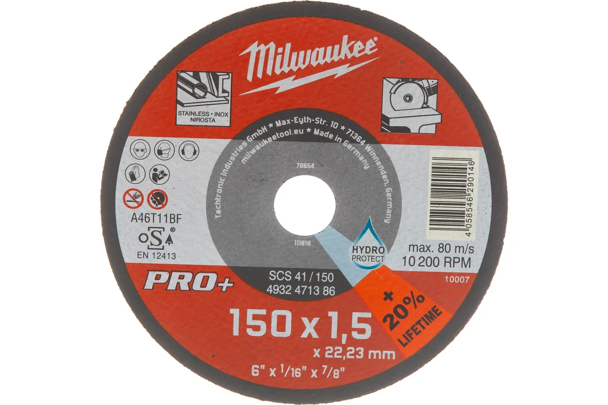 

Отрезной диск SCS 41/150х1.5 PRO+ (1 шт) (заказ кратно 25 шт), CUT.WHEEL CUTWSCS41/150X1.5 PRO+ 1PC