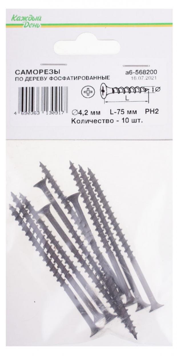 

Саморез «Каждый день» гипсокартон-дерево 4,2x75, 10 шт