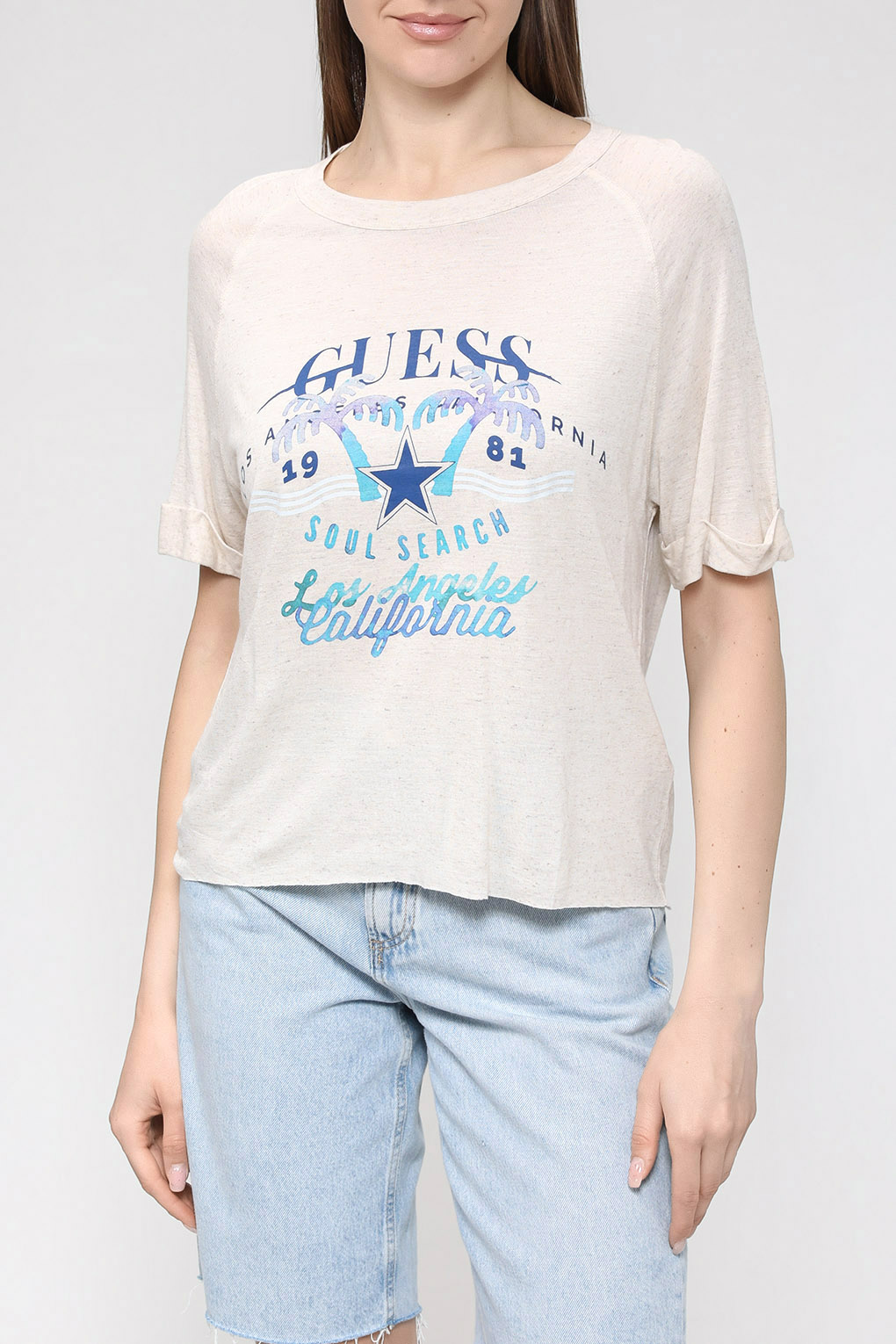 

Футболка женская Guess W3GI32 KBQK0 белая S, Белый, W3GI32 KBQK0