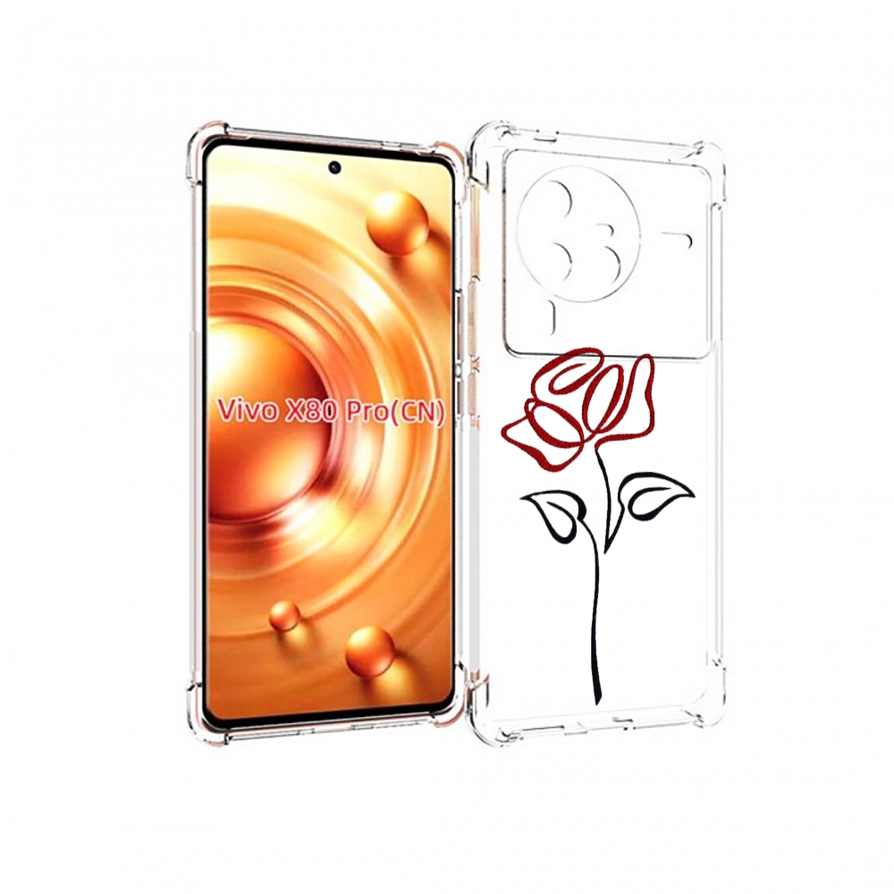 

Чехол MyPads цветок в одну линию для Vivo X80 PRO, Прозрачный, Tocco