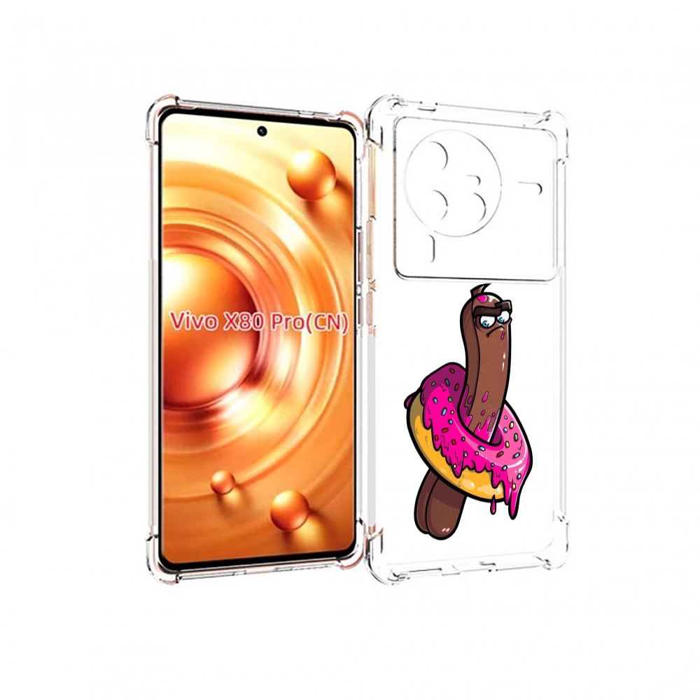 

Чехол MyPads эклер в пончике для Vivo X80 PRO, Прозрачный, Tocco