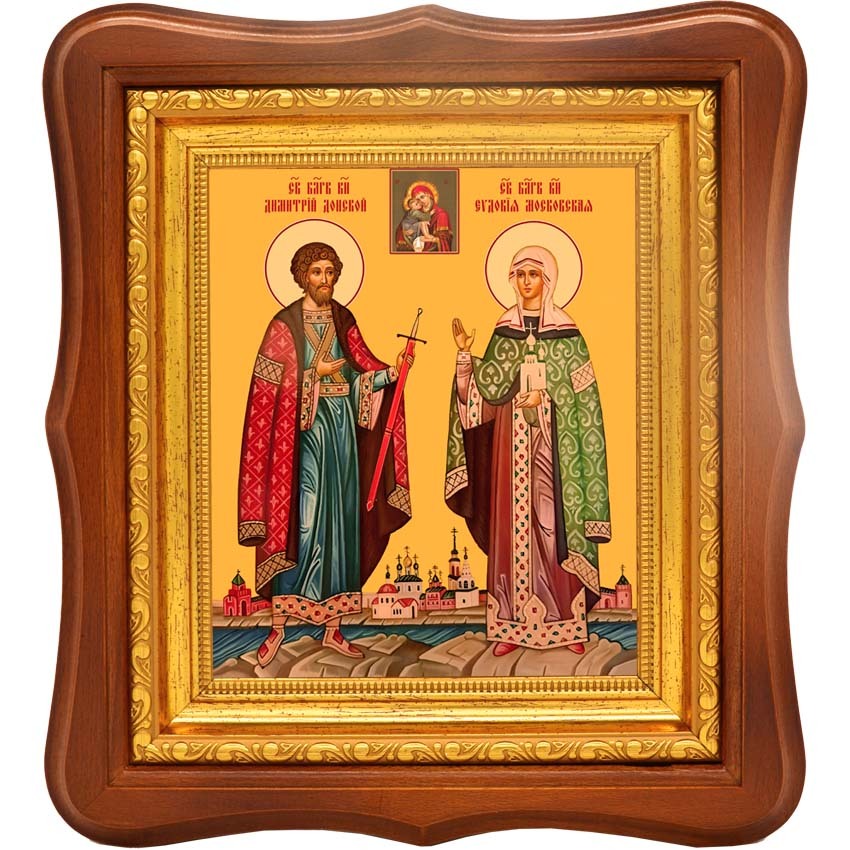 

Дмитрий Донской и Евдокия Московская. Икона на холсте.