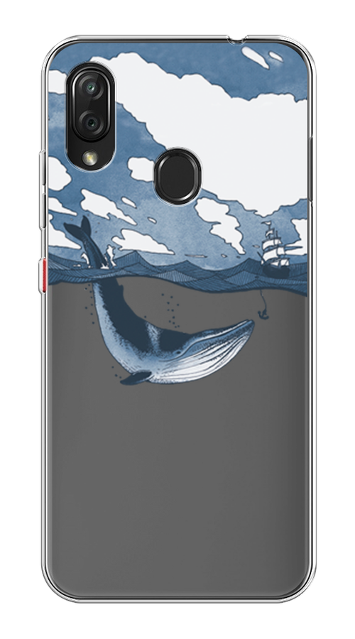 

Чехол на ZTE Blade V10 Vita "Большой кит", Синий, 132650-1