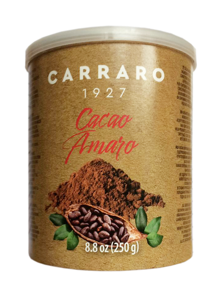 фото Растворимое какао carraro cacao amaro 250 г tin ж/б