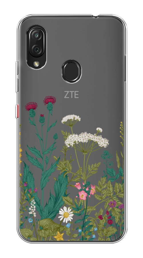 

Чехол на ZTE Blade V10 Vita "Дикие полевые цветы", Зеленый;розовый;белый, 132650-2
