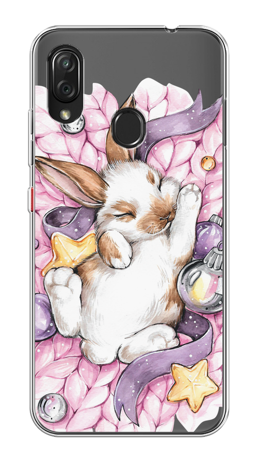 

Чехол на ZTE Blade V10 Vita "Кролик спит", Розовый;белый, 132650-5