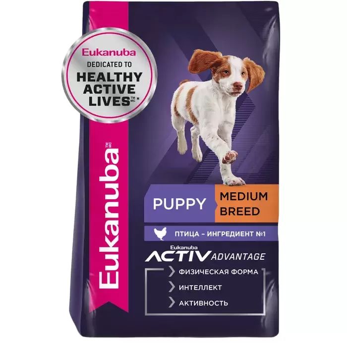

Сухой корм для щенков Eukanuba PUPPY MEDIUM BREED, для средних пород, 3 кг