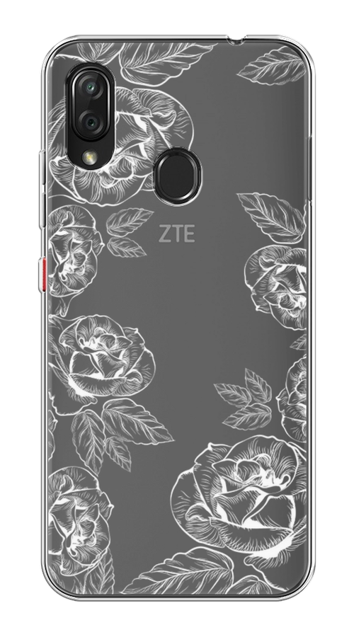 

Чехол на ZTE Blade V10 Vita "Розы графика", Черный;серый, 132650-2