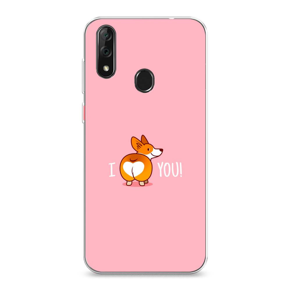 

Чехол на ZTE Blade V10 "Корги I love you", Розовый;коричневый;белый, 132750-1