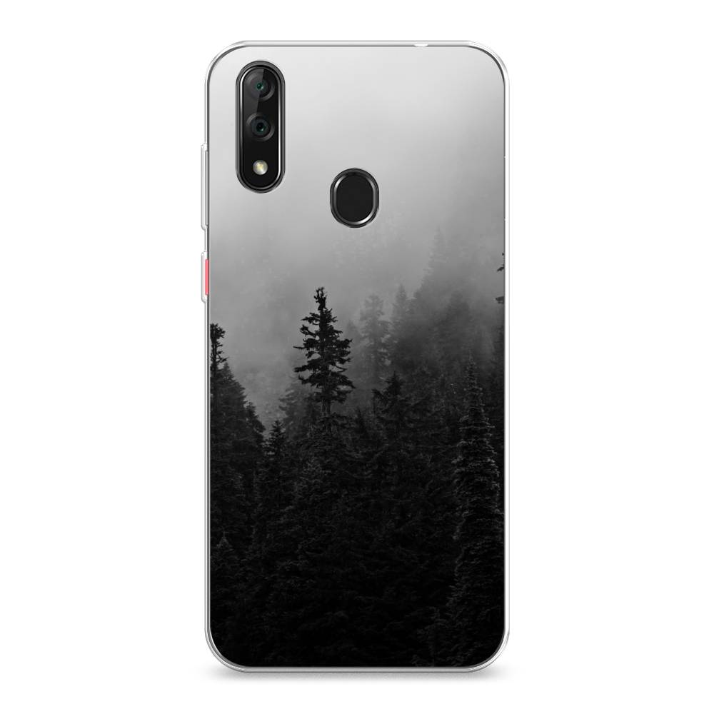 

Чехол на ZTE Blade V10 "Туманный лес", Серый;черный, 132750-2