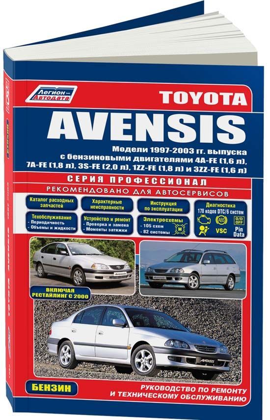 

Toyota Avensis 1997-03 с бенз. 4A-FE (1,6) 7A-FE (1,8) 3S-FE (2,0) 1ZZ-FE (1,8) 3...