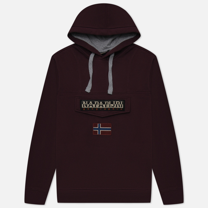 

Мужская толстовка Napapijri Burgee Winter Hoodie бордовый, Размер L, Красный, Burgee Winter Hoodie