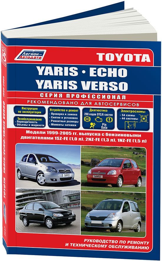 Книга Toyota Yaris, Echo, Yaris Verso 1999-05 бензин. 1SZ-FE (1,0) 1NZ-FE (1,5) 2NZ-FE ...