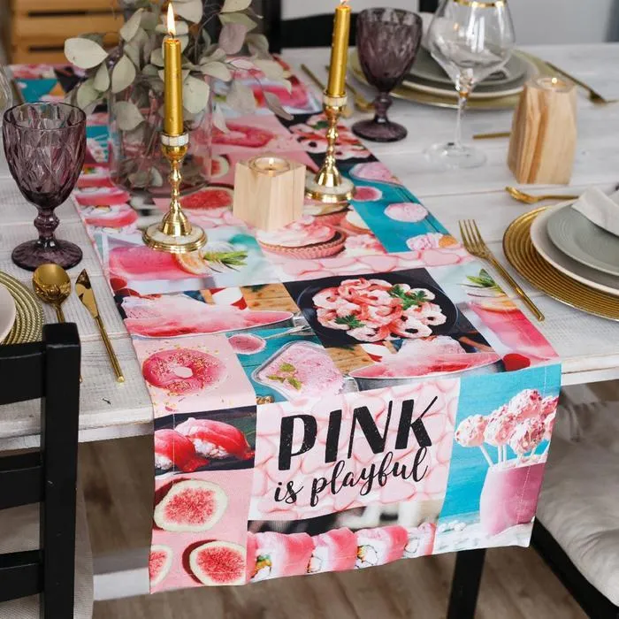 

Дорожка на стол "Этель" PINK 40х146 см, 100% хл, саржа 190 гр/м2