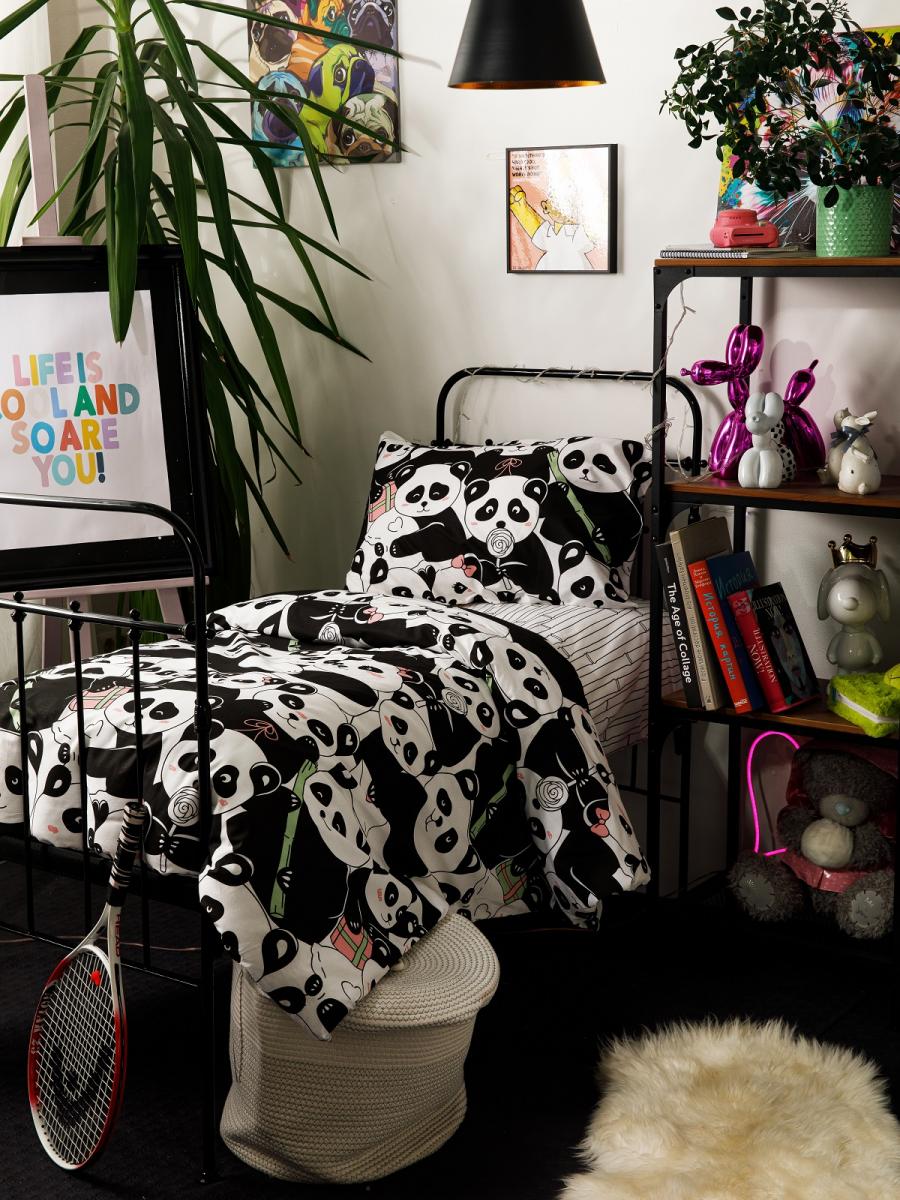 

КПБ WAKE me WAKE Панды 70743-1+70744-1 Перкаль о/м 1.5 сп. 70х70 (1) с кнопкой