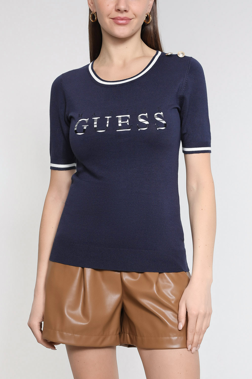 Футболка женская Guess W3GR35 Z2NQ2 синяя XS