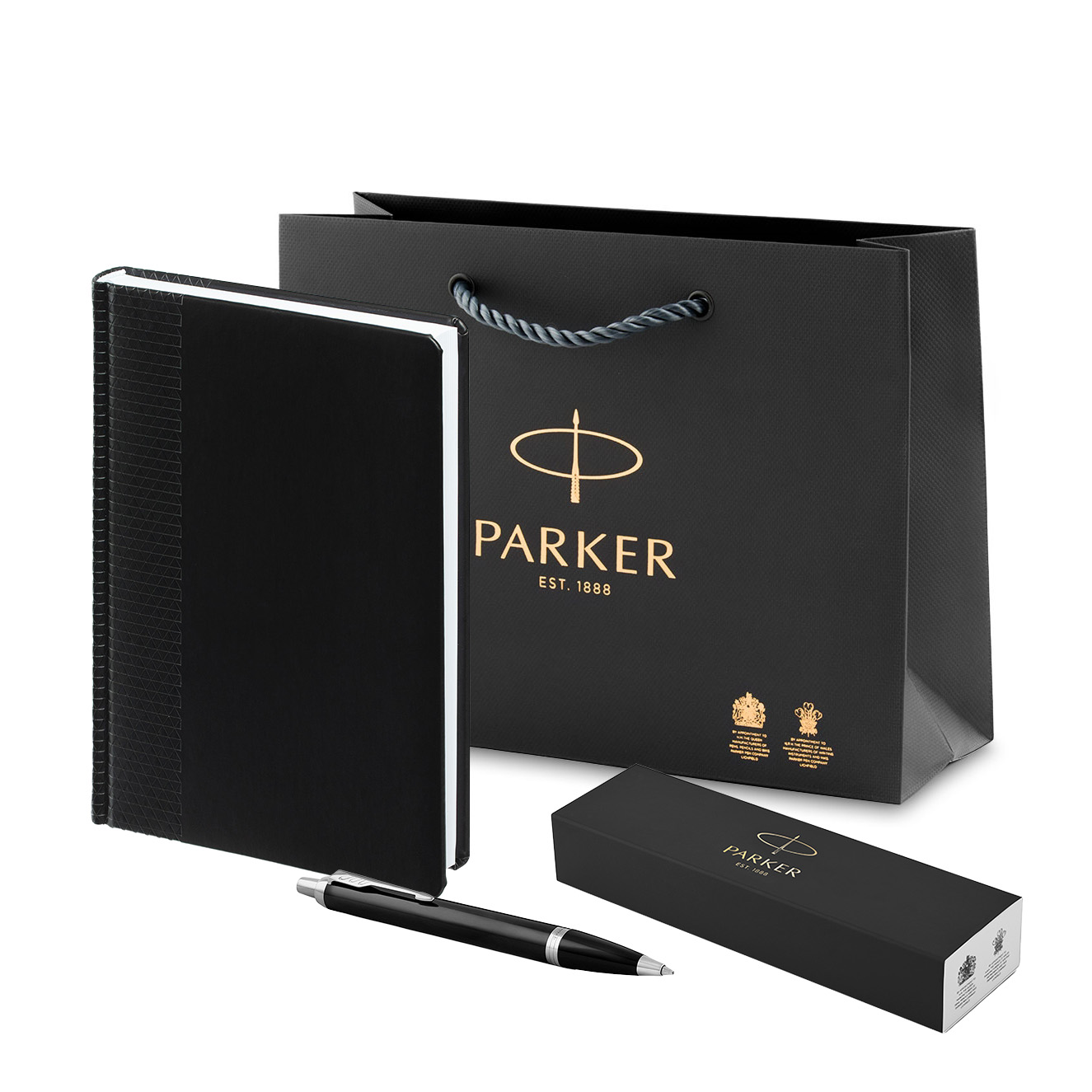 

Набор подарочный Parker ежедневник и шариковая ручка Parker IM Metal Black CT
