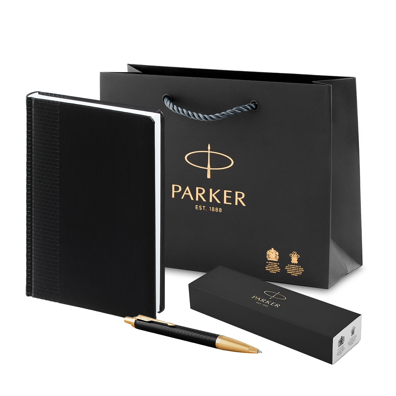 

Подарочный набор Parker с ежедневником и шариковой ручкой Parker IM Premium Black GT