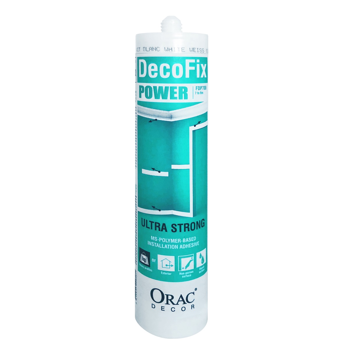 

Клей FDP700 монтажный 290 мл ORAC-DECOFIX HYDRO, Белый, 115-01