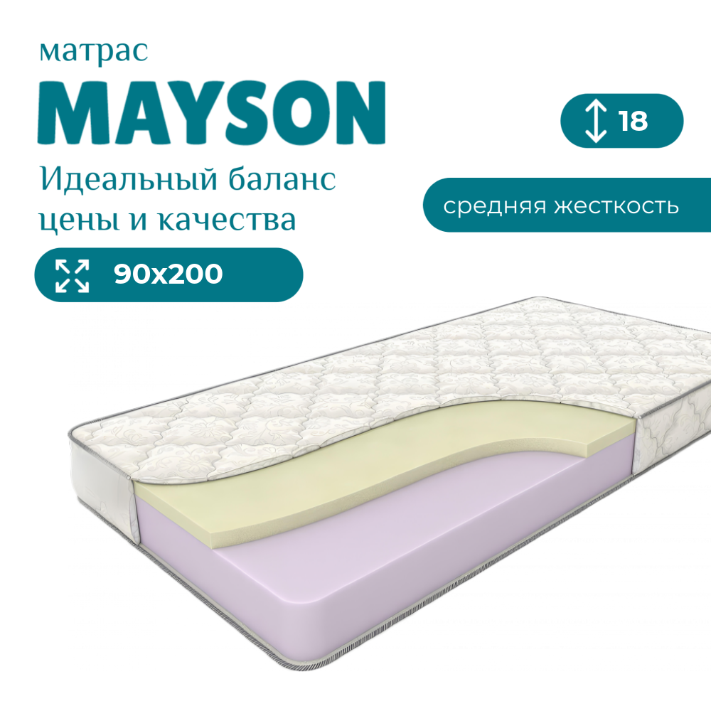 

Матрас Mayson Memory Soft Roll 90х200 см, Белый, Memory Soft Roll