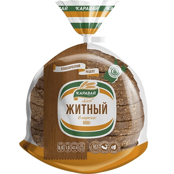 

Хлеб серый Каравай Житный 600 г, Житный
