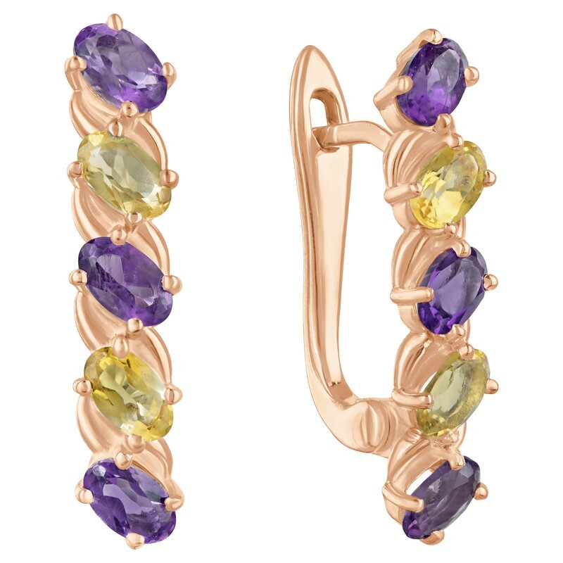 

Серьги из серебра с аметистом, цитрином LAZURIT-ONLINE 8020RG, 8020RG