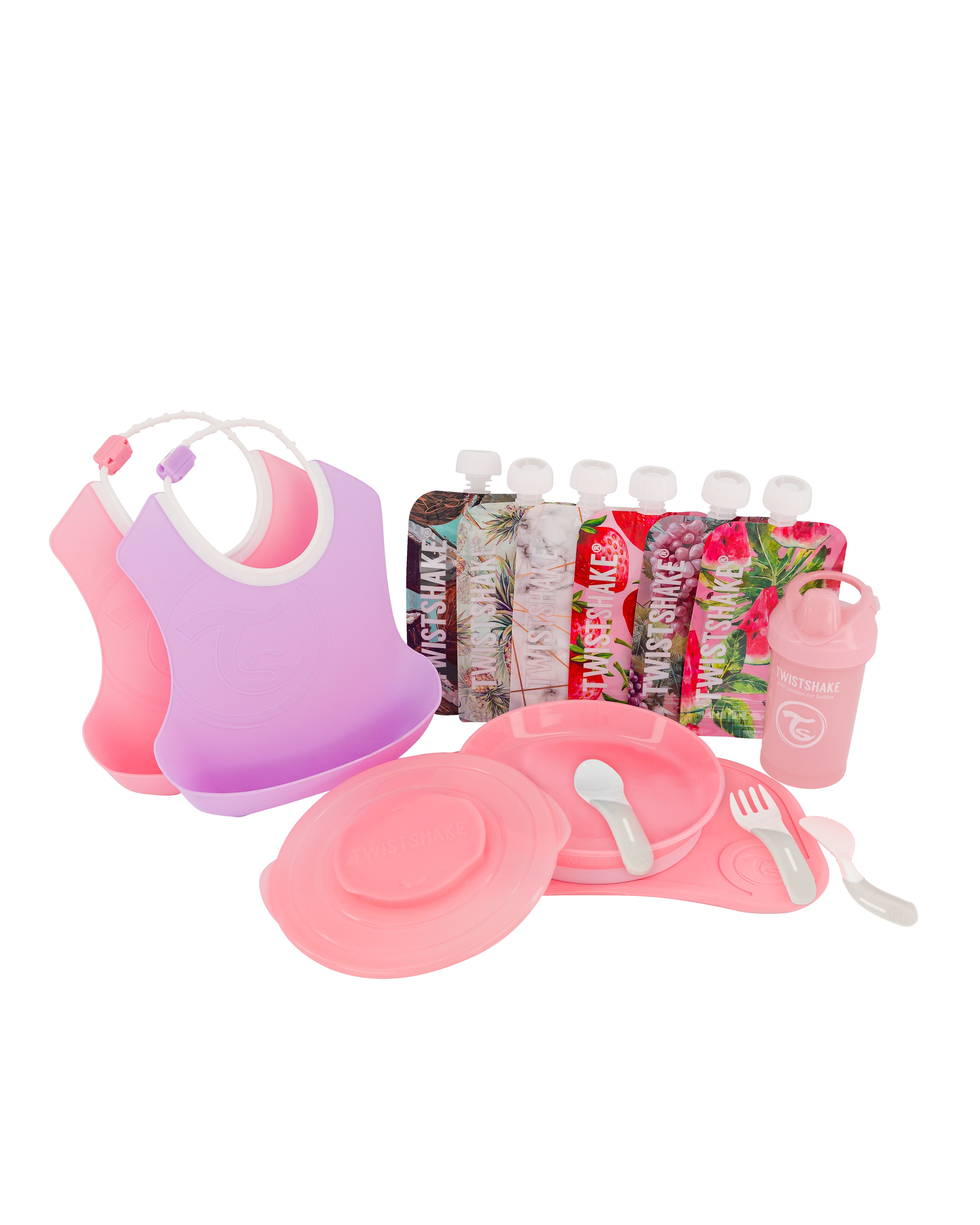 Выгодный комплект Twistshake 12 предметов, Pink, Purple, White