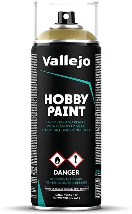 Аэрозольная грунтовка Vallejo серии Aerosol Panzer Yellow, 400 мл, 28001