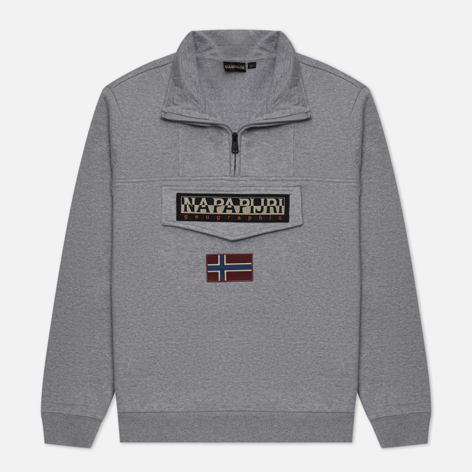 

Мужская толстовка Napapijri Burgee Half Zip серый, Размер L, Burgee Half Zip