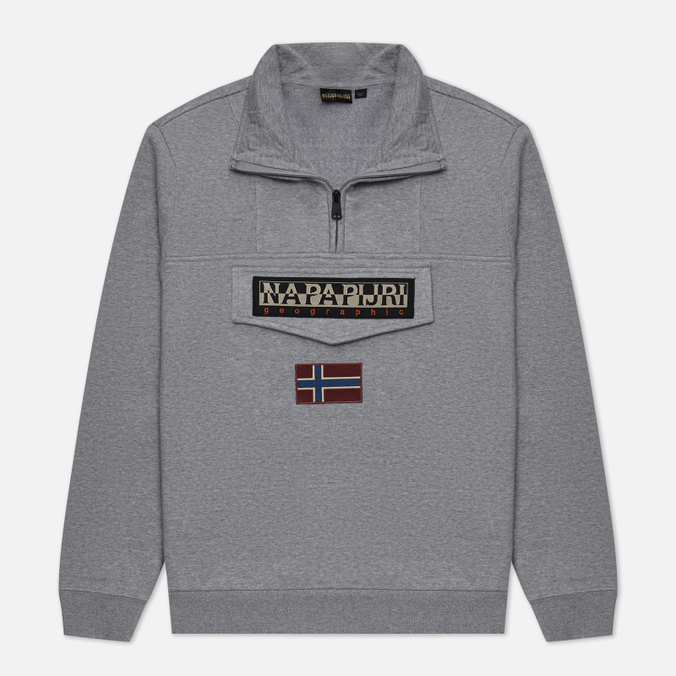 

Мужская толстовка Napapijri Burgee Half Zip серый, Размер S, Burgee Half Zip