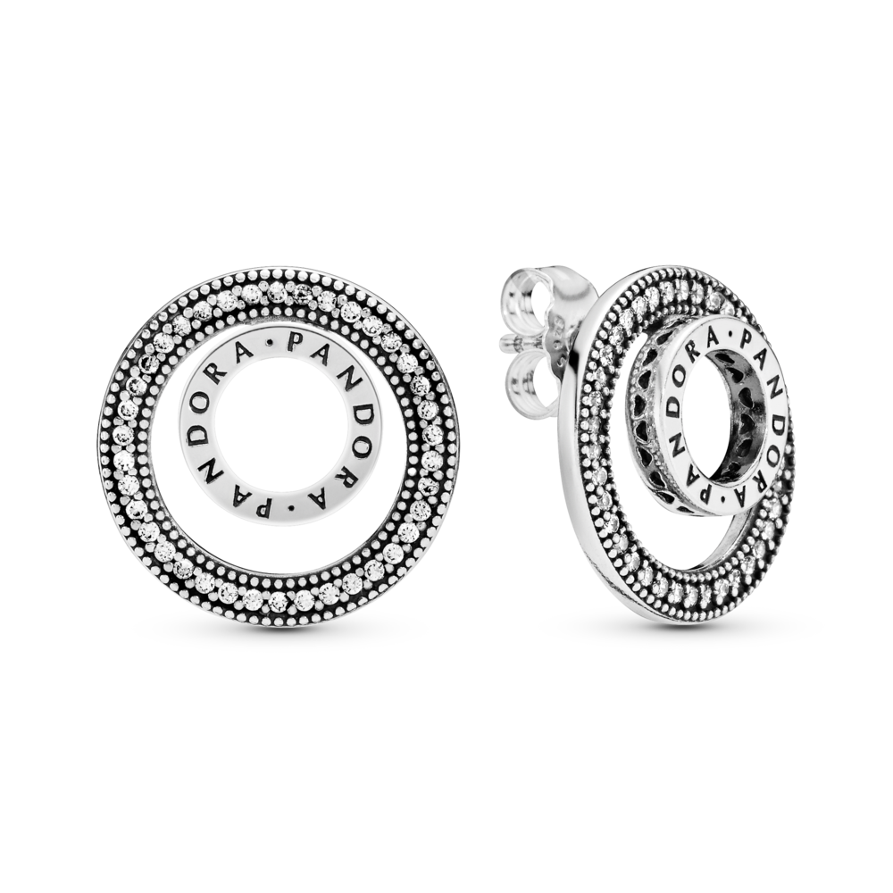 

Серьги трансформеры из серебра с фианитом Pandora 297446CZ, 297446CZ