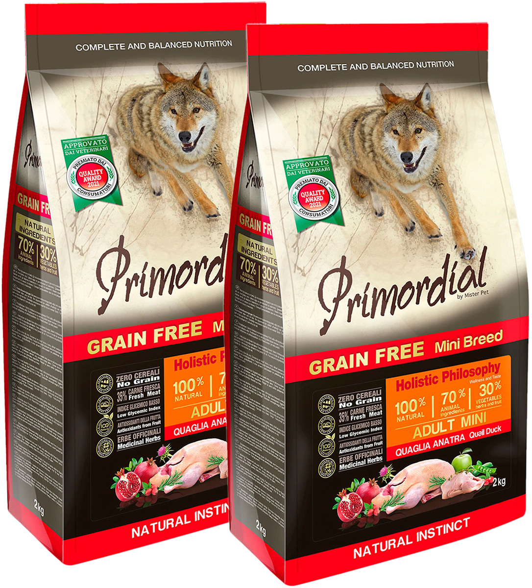 

PRIMORDIAL PRIMORDIAL ADULT MINI BREED беззерновой для взрослых собак маленьких пород с пе