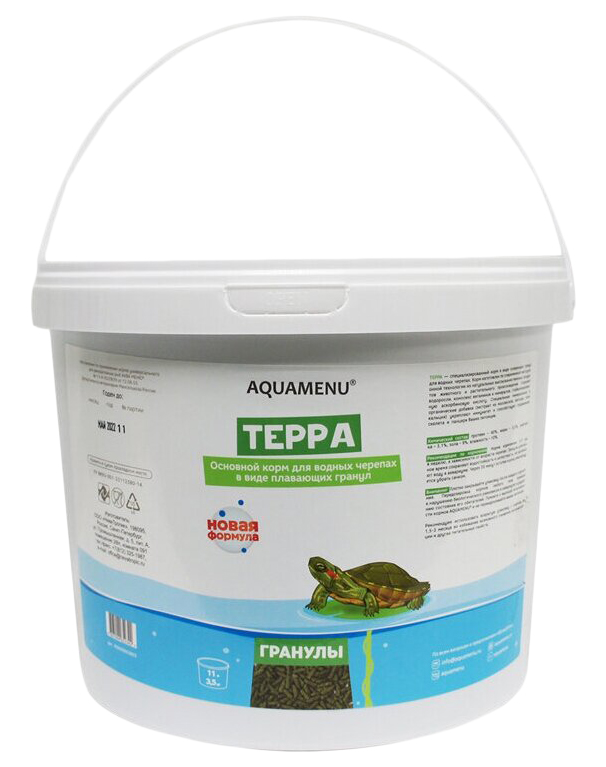 Корм Aquamenu для водных черепах в виде плавающих гранул, 3,5 кг