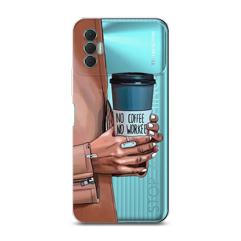 фото Силиконовый чехол "no coffee" на tecno spark 8p awog