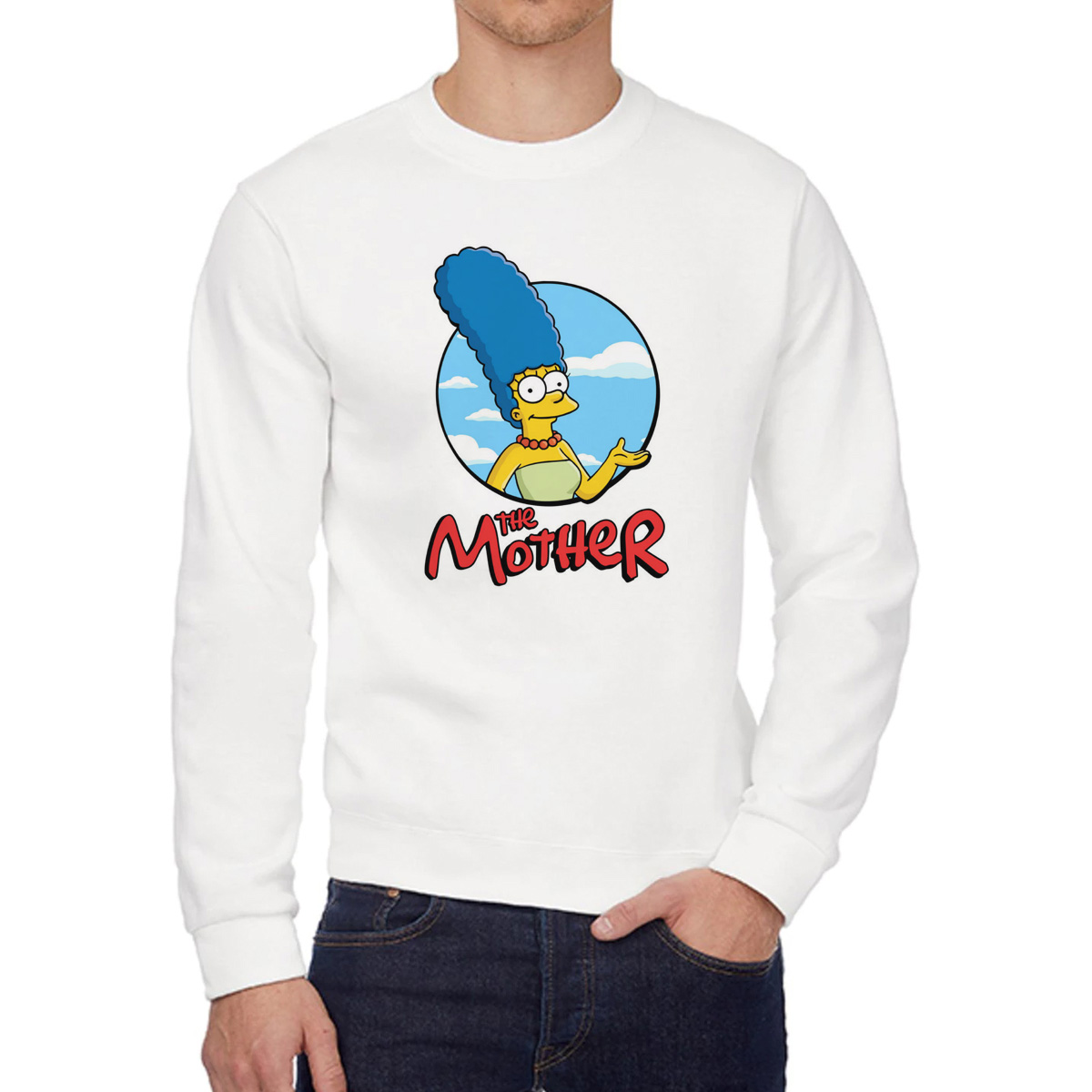 

Свитшот женский CoolPodarok Прикол Семья Симпсоны The mother Мама белый 46 RU, W0151796