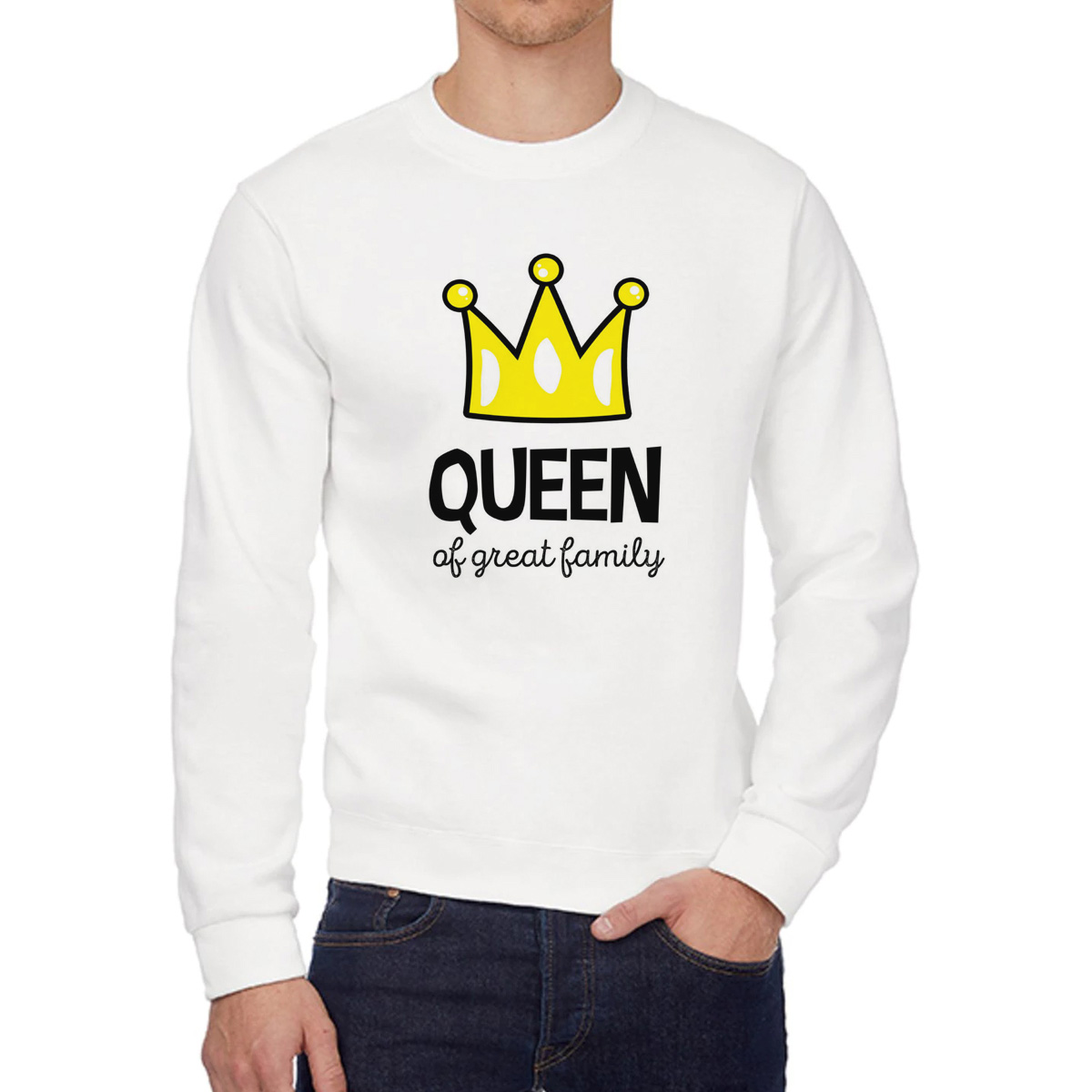 

Свитшот женский CoolPodarok Queen of great family белый 46 RU, W0151822