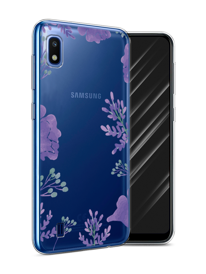 

Чехол Awog на Samsung Galaxy A10 "Сиреневая цветочная рамка", Разноцветный, 27950-8