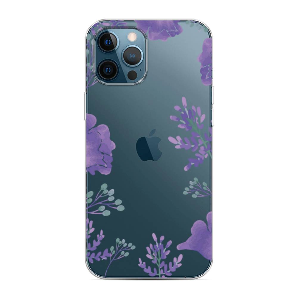 фото Чехол awog "сиреневая цветочная рамка" для apple iphone 12 pro max