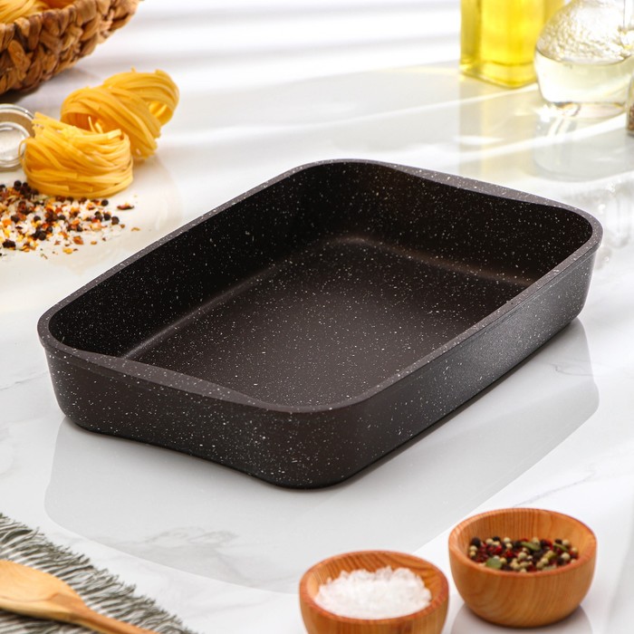 

Противень, 33,5225,5 см, антипригарное покрытие, цвет кофейный мрамор, Черный