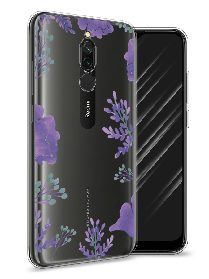 

Чехол Awog на Xiaomi Redmi 8 "Сиреневая цветочная рамка", Разноцветный, 37150-8