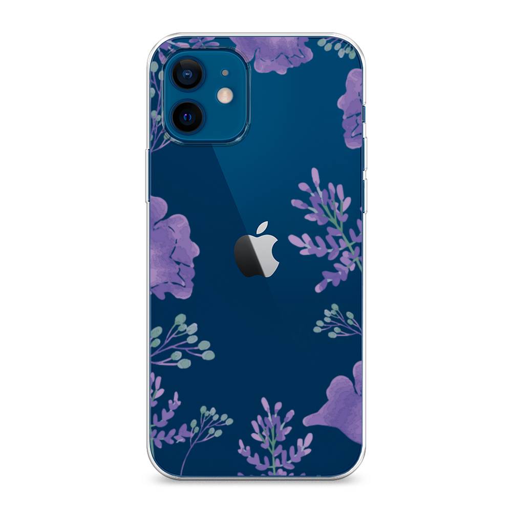 фото Чехол awog "сиреневая цветочная рамка" для apple iphone 12 mini