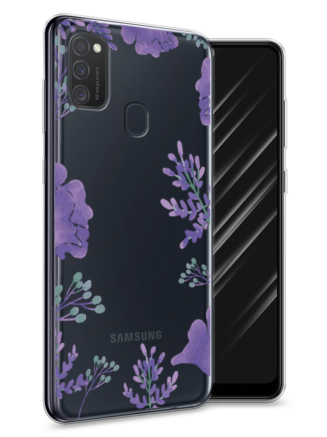 

Чехол Awog на Samsung Galaxy M21 "Сиреневая цветочная рамка", Разноцветный, 29750-8